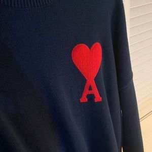 AMI ami ALEXANDRE MATTIUSSI Navy Oversized Sweater